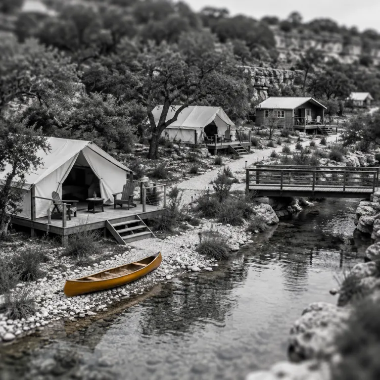 Elegant creekside escapes at camp ben mcculloch in driftwood texas