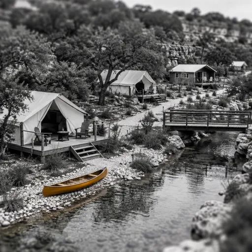 Elegant creekside escapes at camp ben mcculloch in driftwood texas