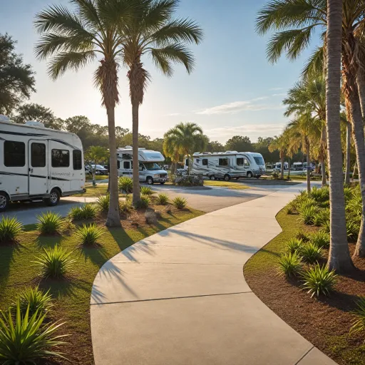 Emerald Pointe RV Resort in Zephyrhills for premium Class A motorhome stays
